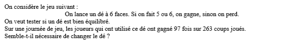 exercice sur Avec l'intervalle de fluctuation