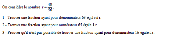 exercice sur Fractions égales ?