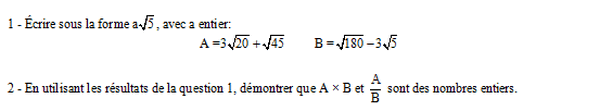 exercice sur Simplifier des produits et des quotients