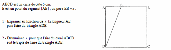 exercice sur Equation en géométrie