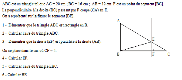 exercice sur Calculs d'aires