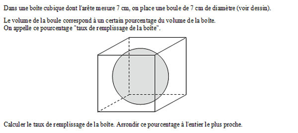 exercice sur Taux de remplissage