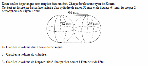 exercice sur Différence de volume