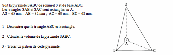 exercice sur Dans une pyramide