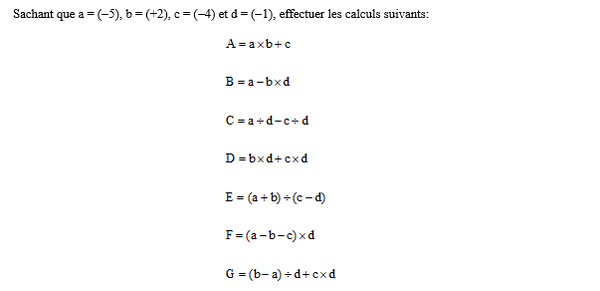 exercice sur Substituer puis calculer