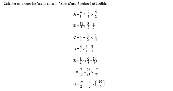 exercice sur Calculs complexes