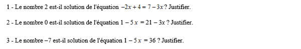 exercice sur Solution ou pas solution ?