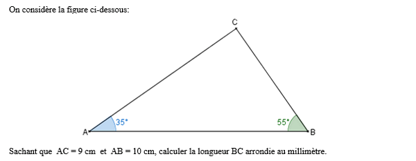 exercice sur Angles et Pythagore