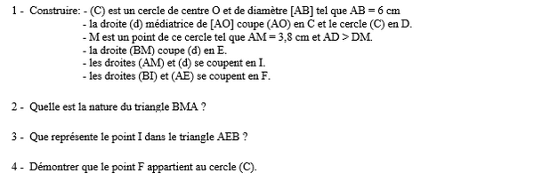 exercice sur Orthocentre et cercle circonscrit