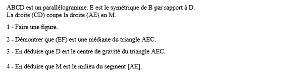 exercice sur Médiane et centre de gravité