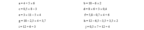 exercice sur Priorité à la multiplication