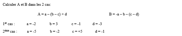 exercice sur Substituer puis calculer