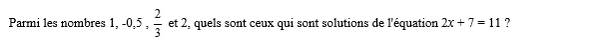 exercice sur Tester une solution éventuelle d'une équation