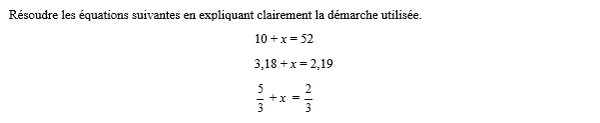 exercice sur Résoudre une équation du type somme