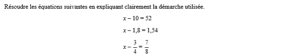 exercice sur Résoudre une équation du type différence