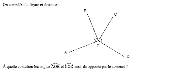exercice sur Angles opposés par le sommet