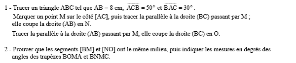 exercice sur Utiliser les propriétés du parallélogramme