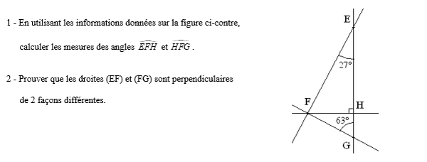 exercice sur Calculer des angles du triangle