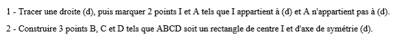 exercice sur Rectangle et symétrie axiale