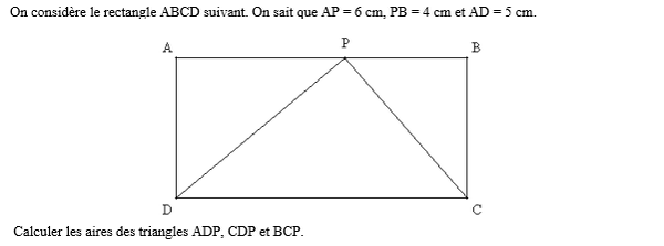 exercice sur Aire du triangle rectangle
