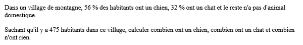 exercice sur Utiliser un pourcentage