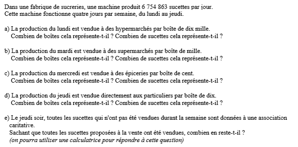 exercice sur Calculer avec des entiers