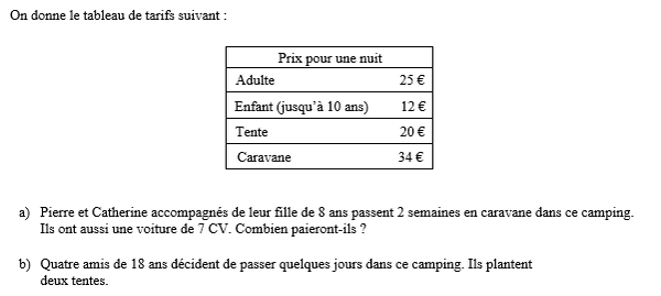 exercice sur Calculer avec des nombres entiers