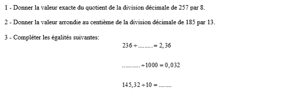 exercice sur Calculer et arrondir