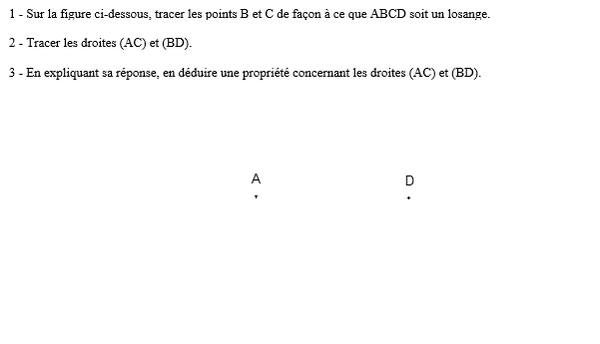 exercice sur Propriété des diagonales du losange