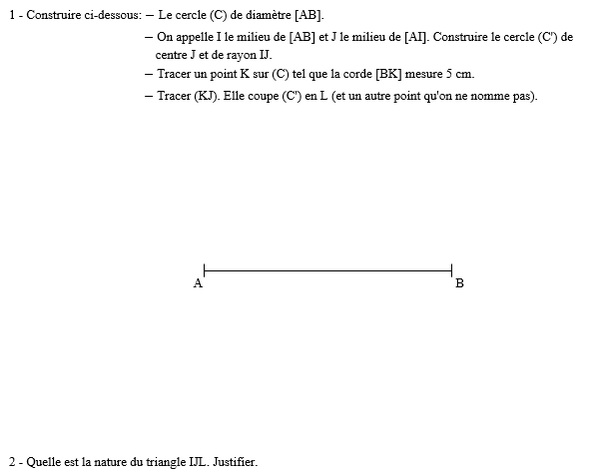 exercice sur Construction autour du cercle