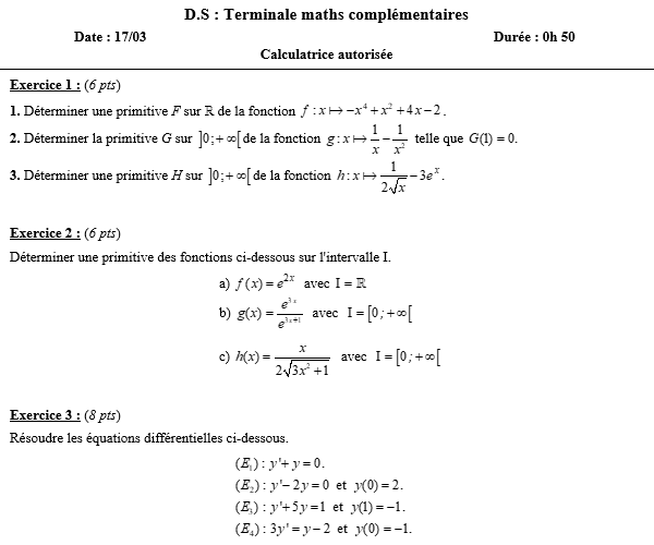 Primitives et équations différentielles