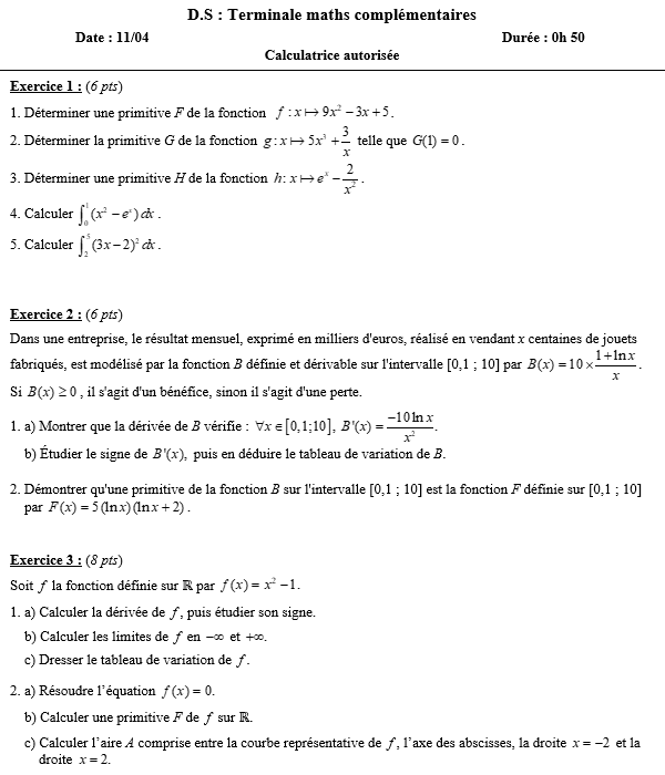Intégration et fonction logarithme