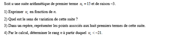 exercice sur Sens de variation