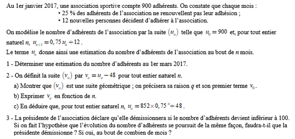 exercice sur Suite arithmético-géométrique