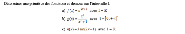 exercice sur Calcul de primitive complexe