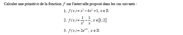 exercice sur Calcul de primitives