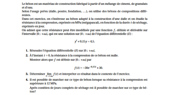 exercice sur Equation différentielle : application