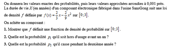 exercice sur Densité avec fonction polynôme