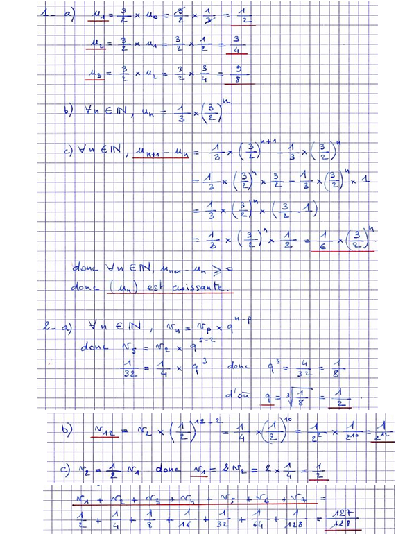 Corrigé exercice 1