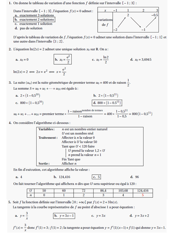 Corrigé exercice 1