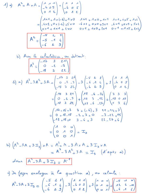 Corrigé exercice 1