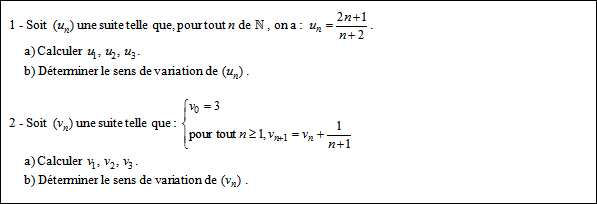 Exercice sur les suites