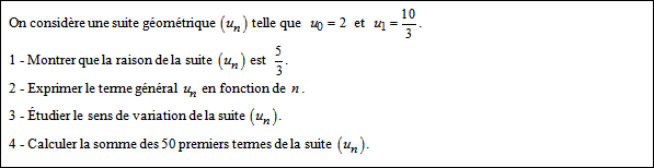 Exercice sur les suites