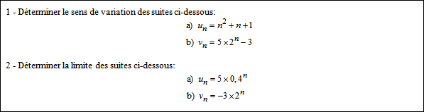 Exercice sur les suites