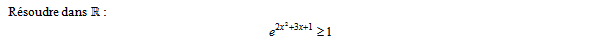 Exercice sur la fonction exponentielle