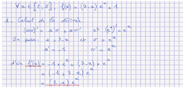 Corrigé exercice 9 sur la fonction exponentielle