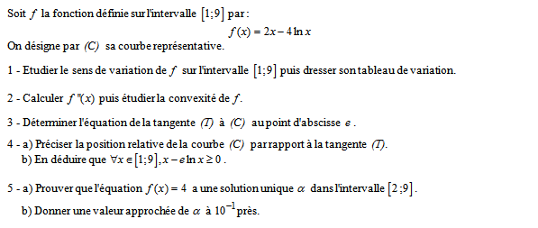 Exercice sur la convexité