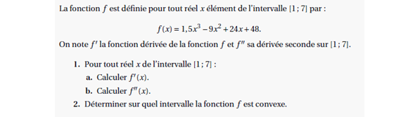 Exercice sur la convexité