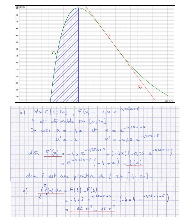 Corrigé exercice 3 sur les primitives