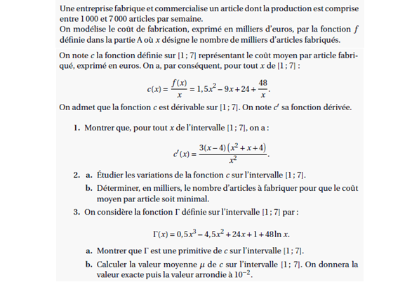 Exercice sur les primitives